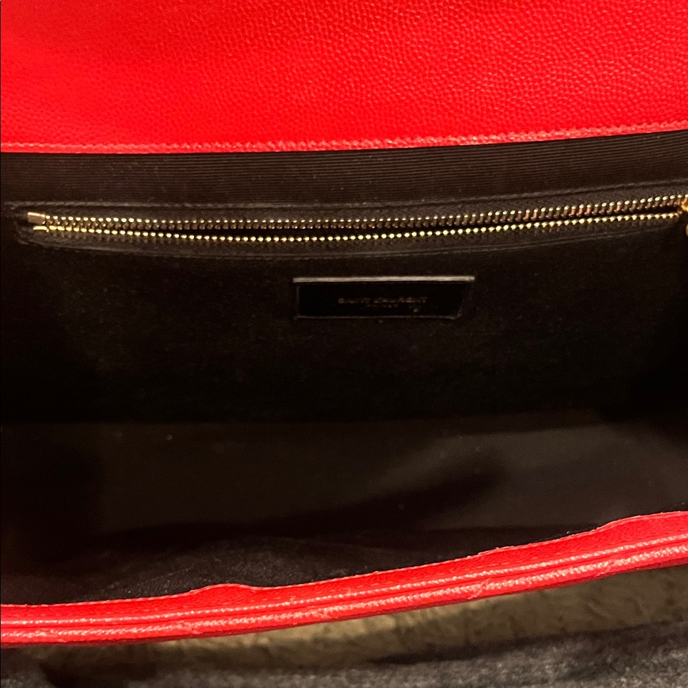 Saint Laurent Red Chevron Shoulder Bag - Picture 9 of 11